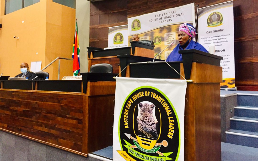 HUMAN SETTLEMENTS MEC, NONCEBA KONTSIWE ADDRESSES THE EASTERN CAPE HOUSE OF TRADITIONAL LEADERS