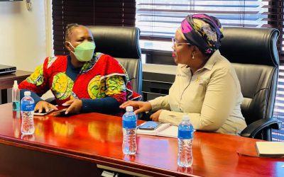 Minister Mmamokolo Kubayi and MEC Nonceba Kontsiwe in a meeting with Nelson Mandela Bay Municipality management during a Ministerial Visit at Nelson Mandela Bay Municipality